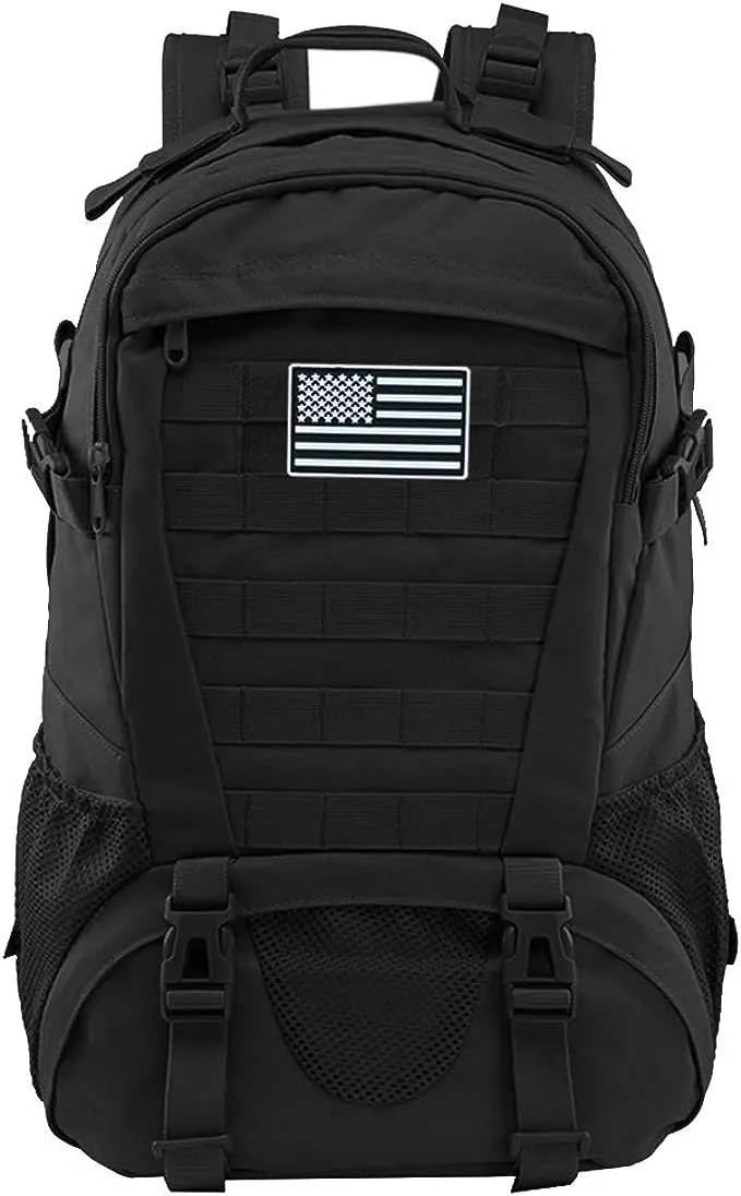 Jueachy Tactical Backpack for Men Hiking Day Pack Molle Military Rucksack Waterproof 30L EDC Bag with USA Flag Patch