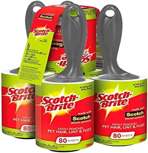 Scotch Brite Value Pack Lint Roller 80 Sheets (Pack of 5)