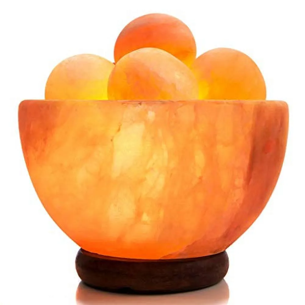 UMAID Himalayan Salt Lamp Bowl with Salt Massage Balls