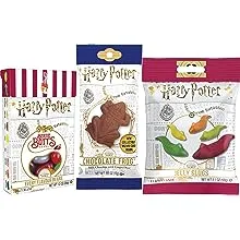 Harry Potter Jelly Gummy Candy Slugs, Bertie Botts Every Flavour Jelly Beans & Chocolate Crispy Frog (Bundle of 3 Items)