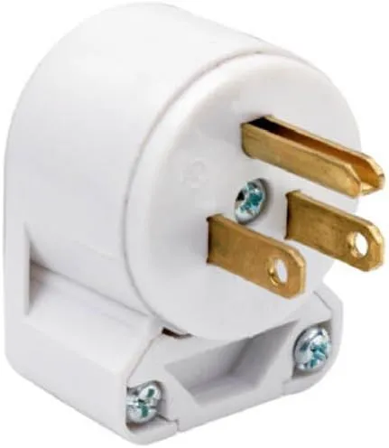 Legrand - Pass & Seymour 15 Amp Plug for Heavy Duty Electric Plug Replacement, White Commercial Angle Plug with 250 Volts, 4867ANWCC10, 1 Count