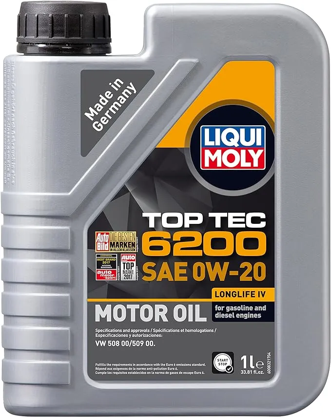 Liqui Moly 20238 Top Tec 6200 0W-20 Fully Synthetic Motor Oil - 5 Liter, 1 pack