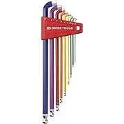 PB Swiss Tools PB 2212LH-10 RB Ballend hex wrench set long stubby tip rainbow