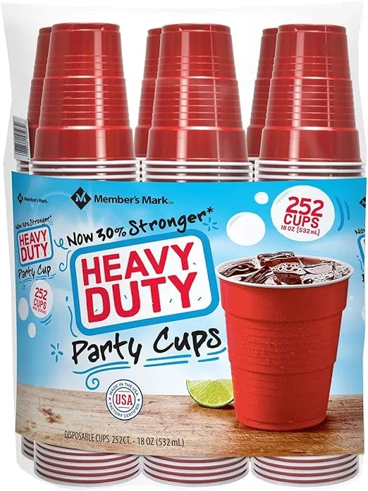 Daily Chef Red Plastic Cups (18oz., 252ct.)