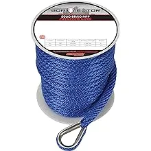 Extreme Max 3006.2060 BoatTector Solid Braid MFP Anchor Line with Thimble - 3/8" x 100', Royal Blue