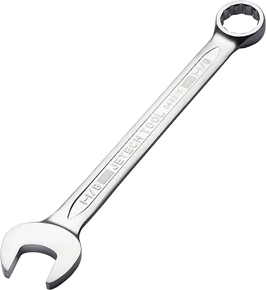 Jetech 1-1/4 Inch Combination Wrench - Industrial Grade Spanner with 12-Point Design, 15-Degree Offset, Made with Durable Chrome Vanadium Steel in Sand Blasted Finish, Forged, Heat-Treated, SAE