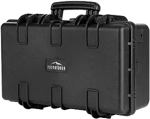 Monoprice Weatherproof Hard Case - 22 x 14 x 8 Inches, With Customizable Foam, Shockproof, IP67, Ultraviolet And Impact Resistant Material, Black - Pure Outdoor Collection