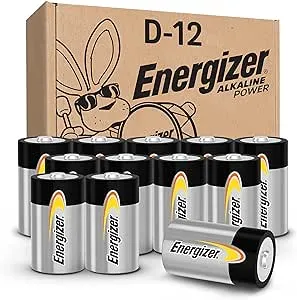 Energizer Alkaline Power D Batteries 12 Count (Pack of 1), Long-Lasting Alkaline Size D Batteries