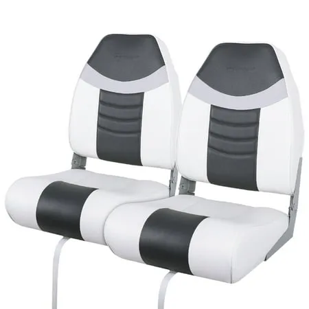 Seamander High Back Boat seat,Stainless Steel Screws Included (Dark Grey/Black)