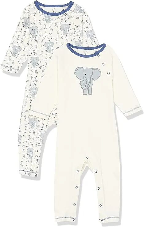 Touched by Nature Unisex Baby Organic Cotton Rompers Ocean 12-18 Months