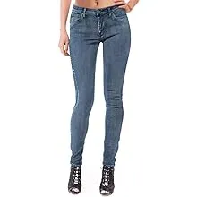 Hybrid & Company Womens Super Comfy Stretch Denim 5 Pocket Jean P22890SK-MEDIUM BLU-5