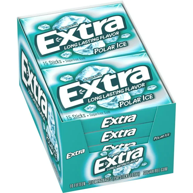 Extra Polar Ice Back to School Sugar Free Chewing Gum - 10 Pack