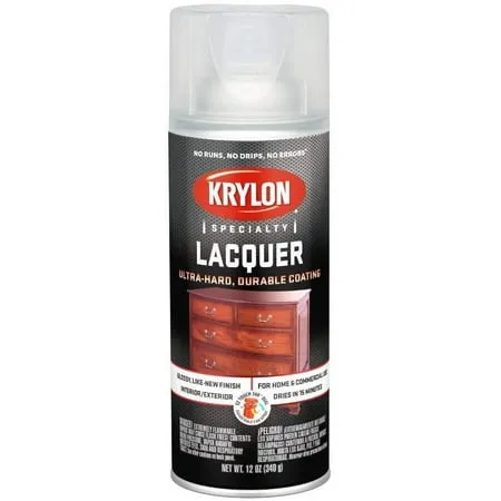 12 oz Krylon K07030777 Black Specialty Lacquer Spray Finish, Gloss