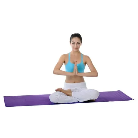 Sunny Health & Fitness Exercise Non-Slip Yoga Mat (Blue) - Thick Pilates Mat, Home Fitness, Easy Outdoor Portability, NO. 031-B