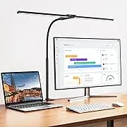 EppieBasic LED Desk lamp,Double Head Architect Desk Lamps for Home Office,Extra Bright Workbench Office Lighting,Eye Protection Modern Desk Light for Monitor Studio Working Reading 1200LM