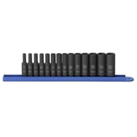 GearWrench 1/4 in. Drive Metric Deep Impact Socket Set (14-Piece) 84909