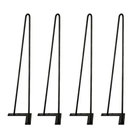 TC-HOME 22 Hairpin Table Legs Heavy Duty Set Of 4 Solid Iron Legs For Furniture Dining Coffee Table Laptop Desk Bench w/ Screws Φ 3/8 Black