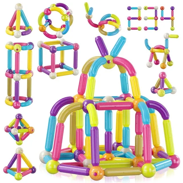 Contixo ST2 -Kids Toy Magnetic Stix Stick -68 PCS 3D Building Blocks STEM Construction