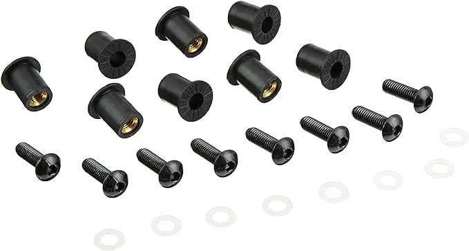 Puig Windscreen Screw Kit Black Well Nut 0957N