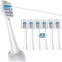 6 Pack Toothbrush Replacement Heads Compatible with WaterPik Sonic Fusion 2.0, FitMount Flossing Brush Head Fit for Water-Pic SF-01W SF-02W and 2.0 SF-03 SF-04