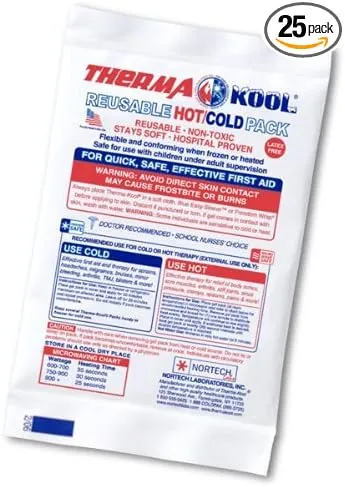 Therma-Kool Reusable Hot Cold Gel Pack, 4" x 6" (Mini / Face) - 25/Case