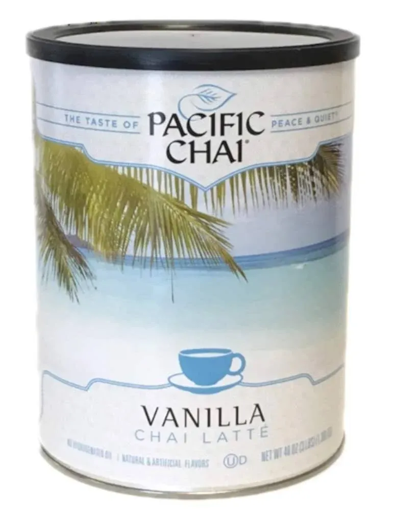 Pacific Chai Vanilla Instant Powdered Chai Mix, 48oz Canister