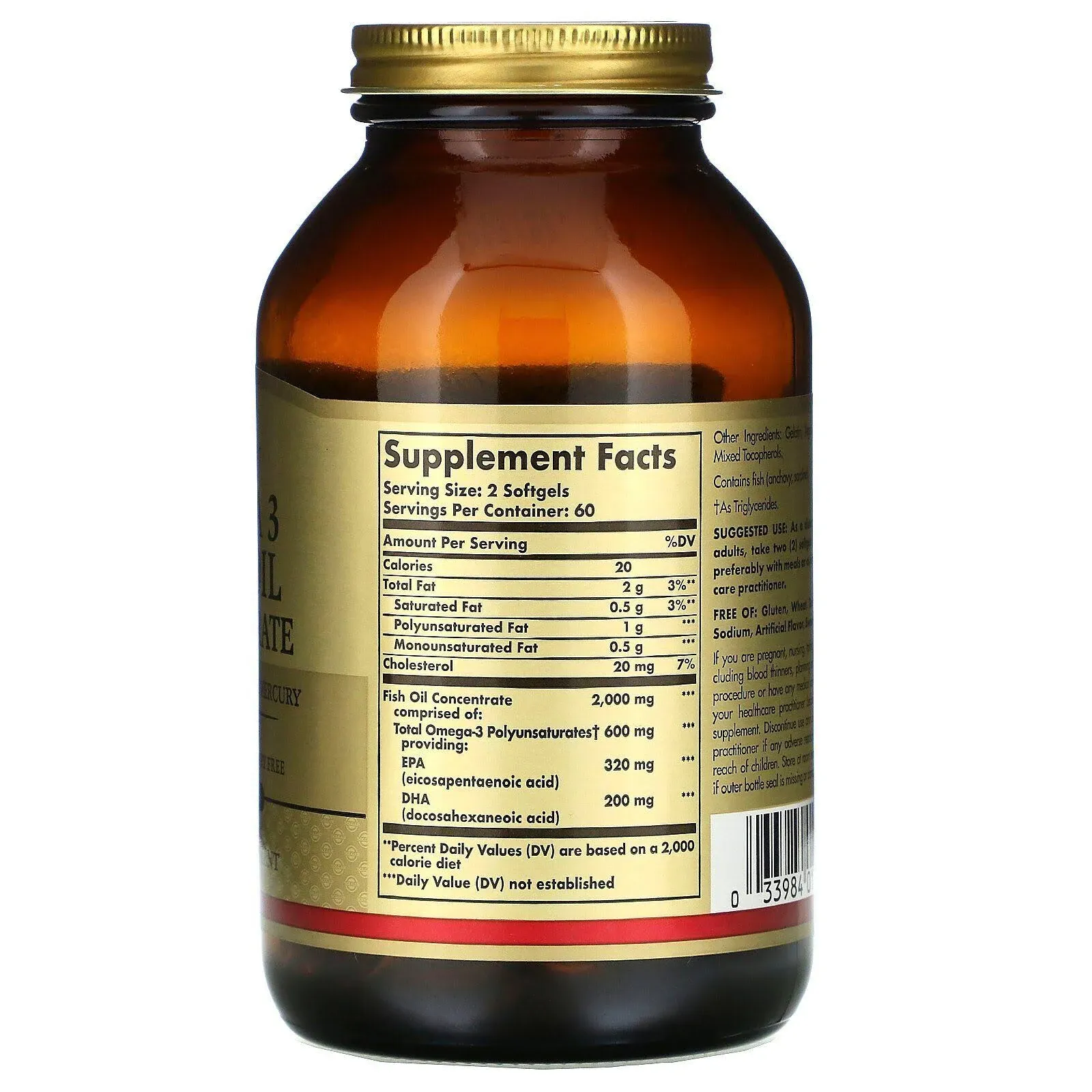 Solgar Fish Oil, Omega 3, Concentrate, Softgels - 120 softgels