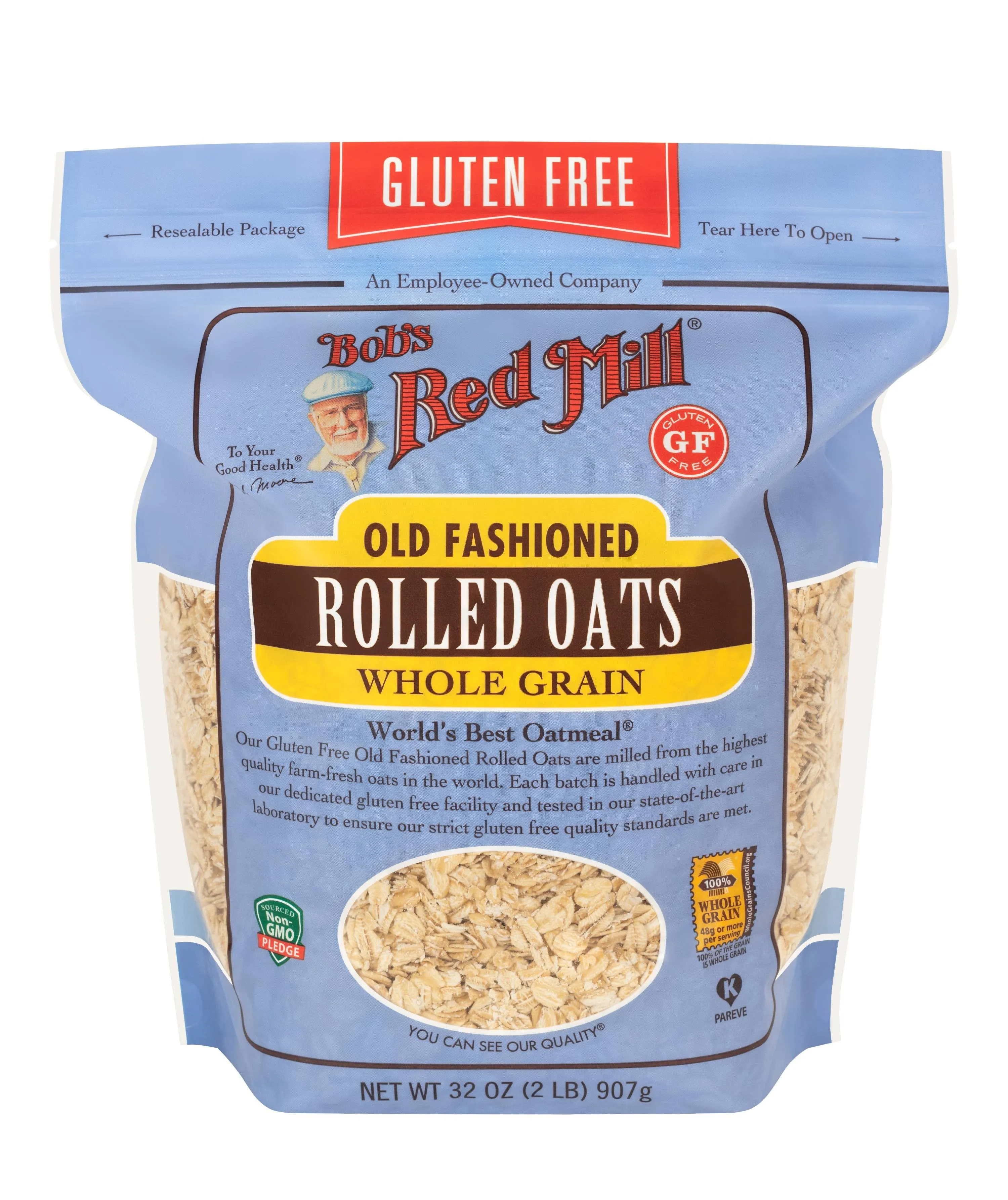 Bob's Red Mill Avena arrollada tradicional, grano Integral, sin gluten, 907 G (32 oz)