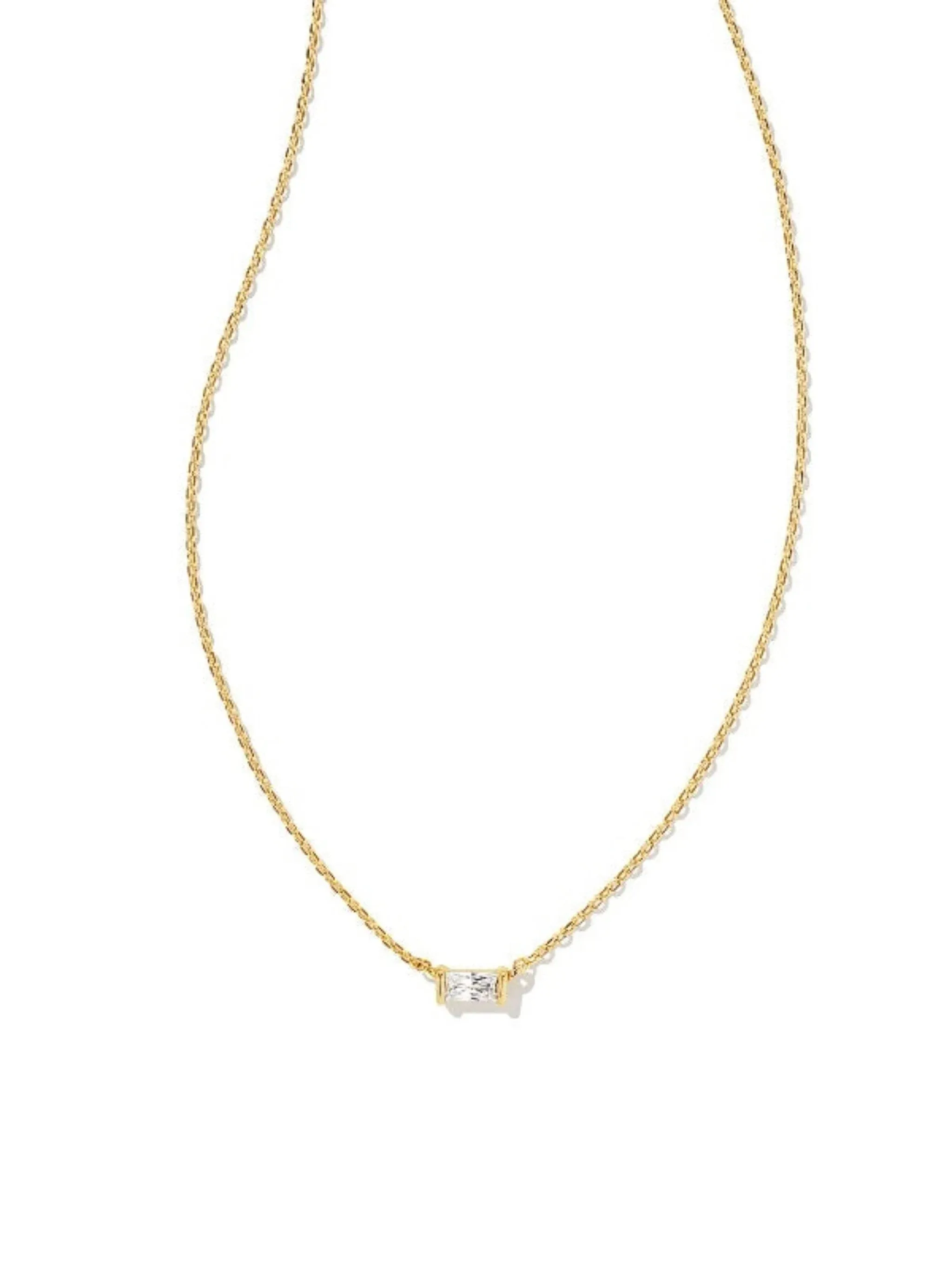 Kendra SCOTT- Juliette Gold Pendant Necklace - White Crystal