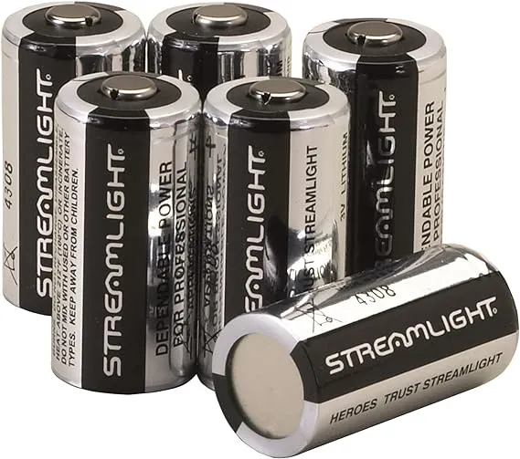 Streamlight 85180 3V CR123A Lithium Batteries, 6-Pack, BlackStreamlight 85180 3V CR123A Lithium Batteries, 6-Pack, Black