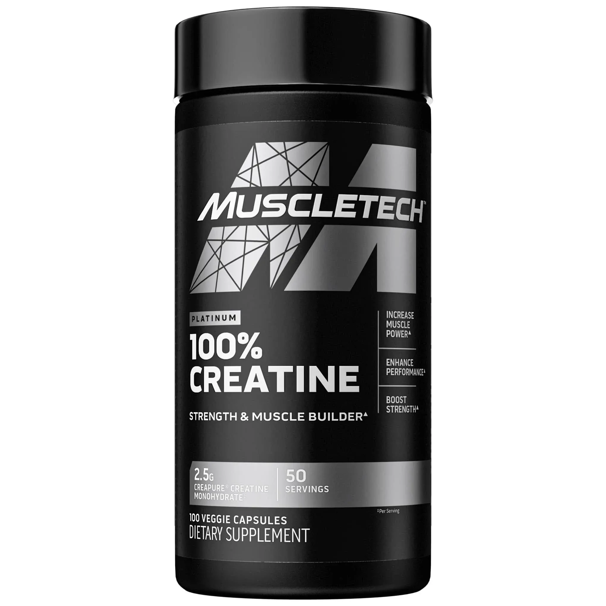 MuscleTech, Platinum, 100% Creatine, 100 Veggie Capsules