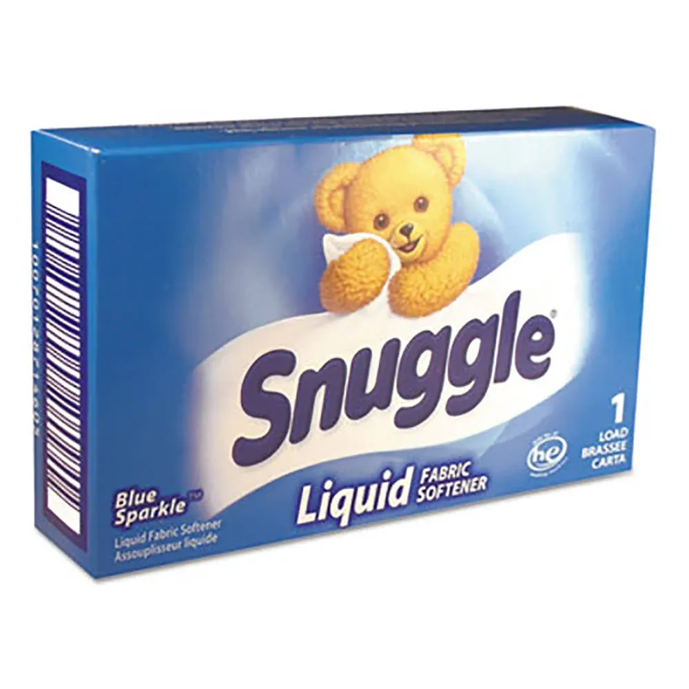 1.5 oz. Snuggle Blue Sparkle Liquid Fabric Softener Box for Coin Vending Machine - 100/Case