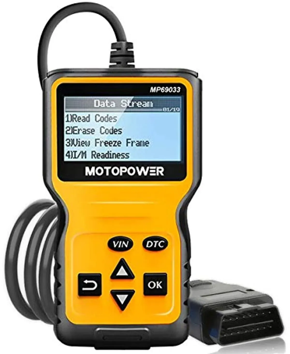 MOTOPOWER MP69033 Car OBD2 Scanner Code Reader Engine Fault Code Reader Scanner CAN Diagnostic Scan Tool for All OBD II Protocol Cars Since 1996, Yellow