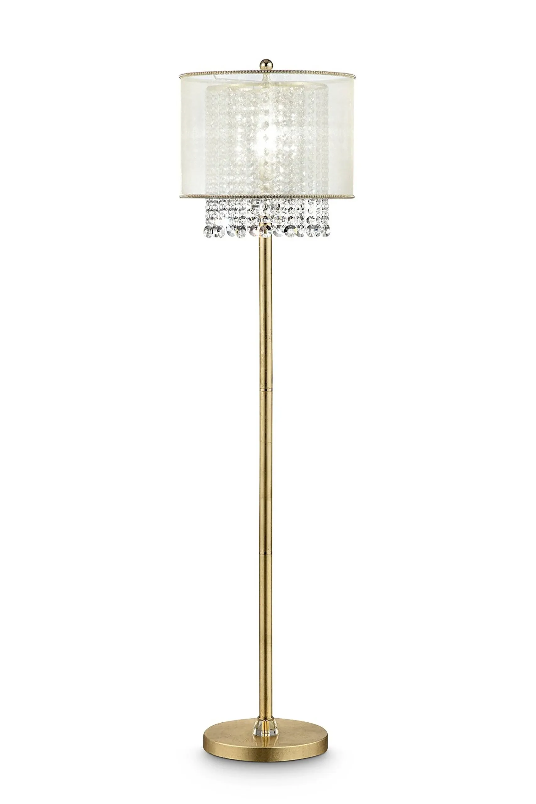 OK Lighting OK-5154F 64.5&#034; H Bhavya Floor Lamp Brass NEW