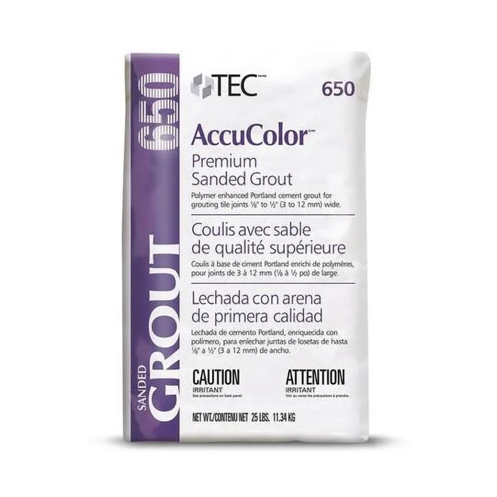 TEC AccuColor - Premium Sanded Grout - Enhanced Color-Consistent, Wear-Resistant, Shrink-Resistant Joint Filler for use with Tile - 25 LB - 945 Light Buff Color