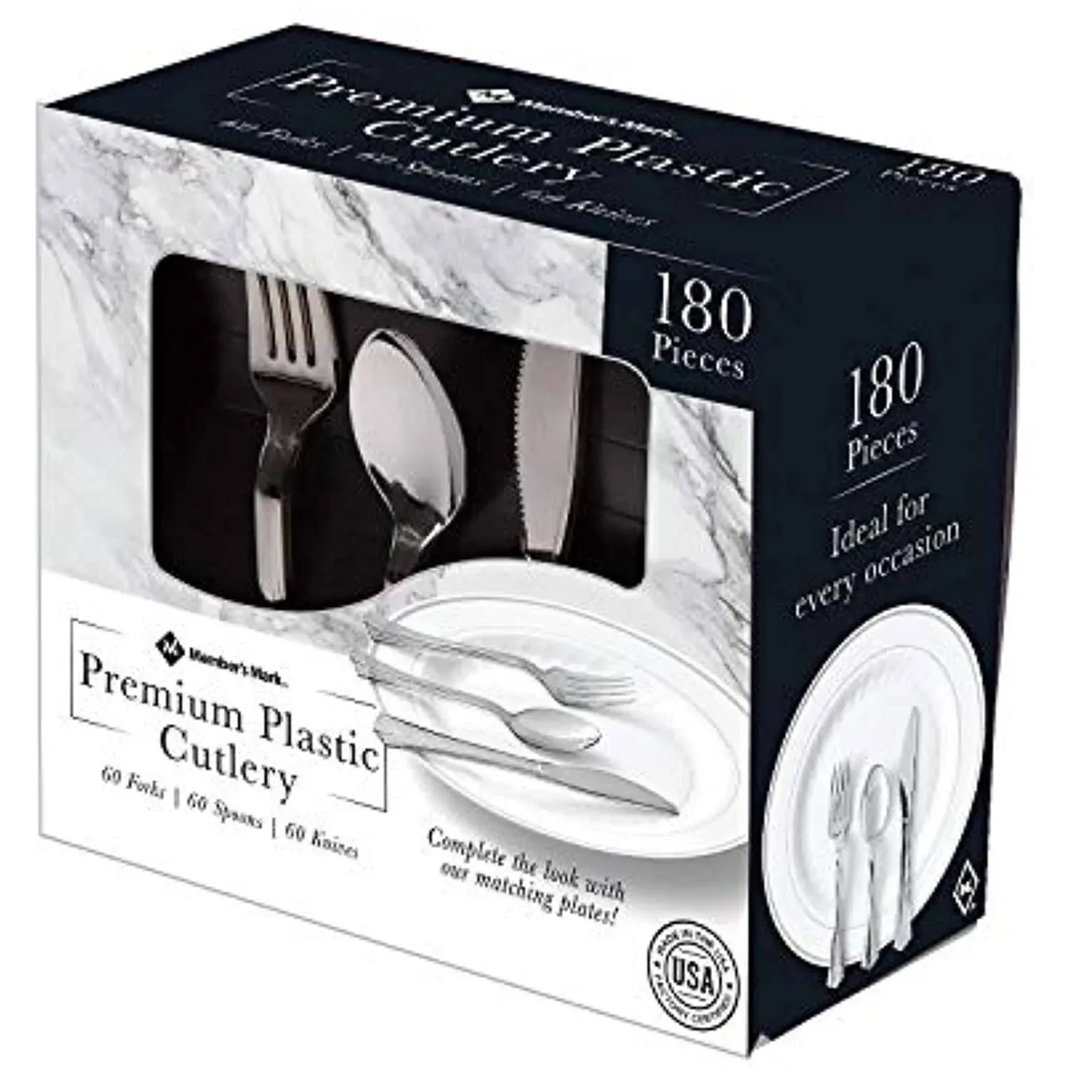 Member's Mark Premium Silver-Look Cutlery Combo 180 Ct.