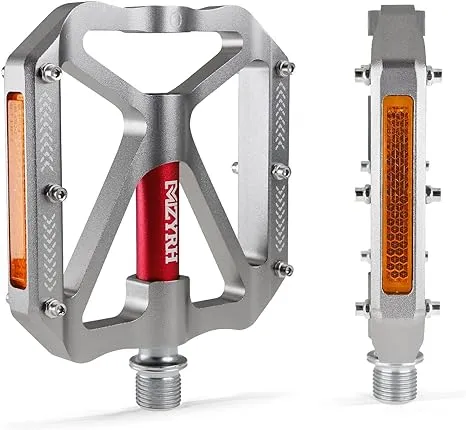 ROCKBROS Mountain Bike Pedals MTB Pedals CNC Non-Slip Lightweight Aluminum Alloy Bicycle Pedals Sealed Bearings Bicycle Platform Pedals 9/16" BMX Road Bike Pedal