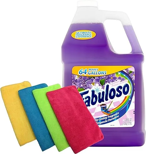 Number 1 In Service Fabuloso Makes 64 Gallons Lavender Purple Liquid Multi-Purpose Professional Household Non Toxic Fabolous Hardwood Floor Cleaner Bundled Wallet Tissue pack