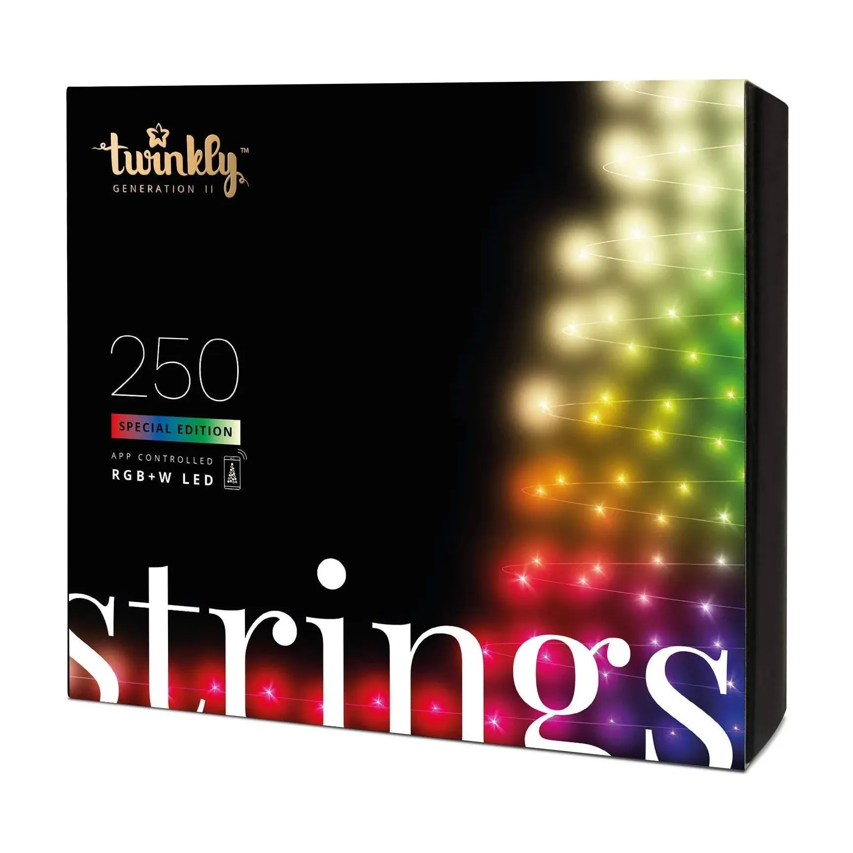 Twinkly Strings 400 LED RGB+ White, LED Light String, In- and Outdoor Smart Mult