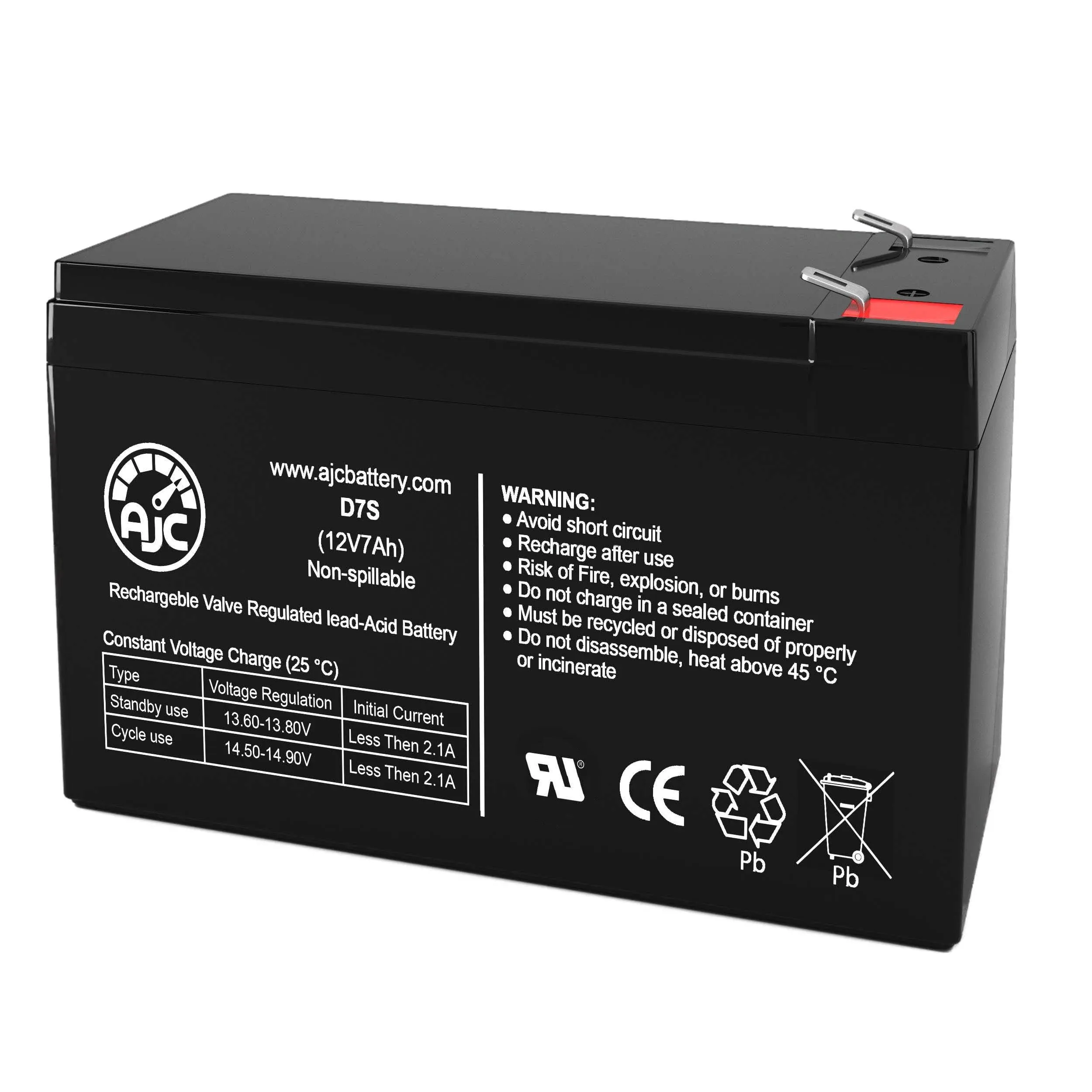 AJC Battery Compatible with Enduring 6-FM-7 6-FM-7.5 12V 7Ah Sealed Lead Acid Battery