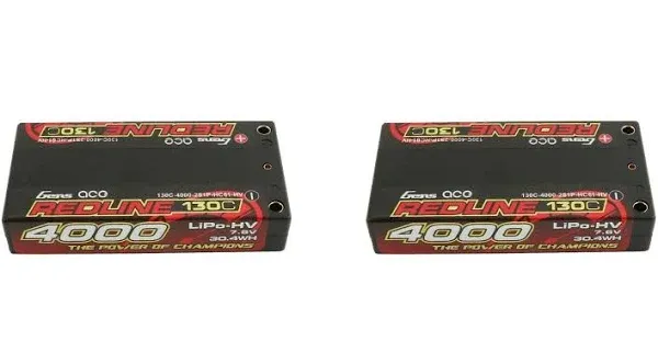 Gens ace 2S Lipo Battery Redline Series 5100mAh 7.6V 130C 2S2P HardCase HV Shorty Lipo Battery