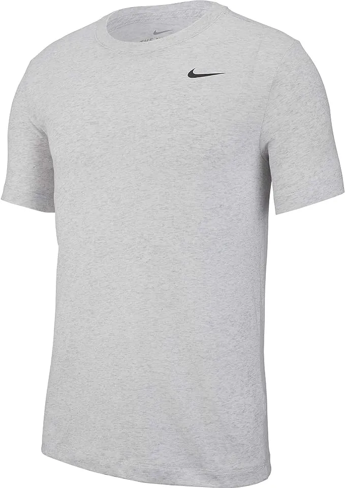 Nike Men's Dry Tee Drifit Cotton Crew Solid, Birch Heather/Black, Large