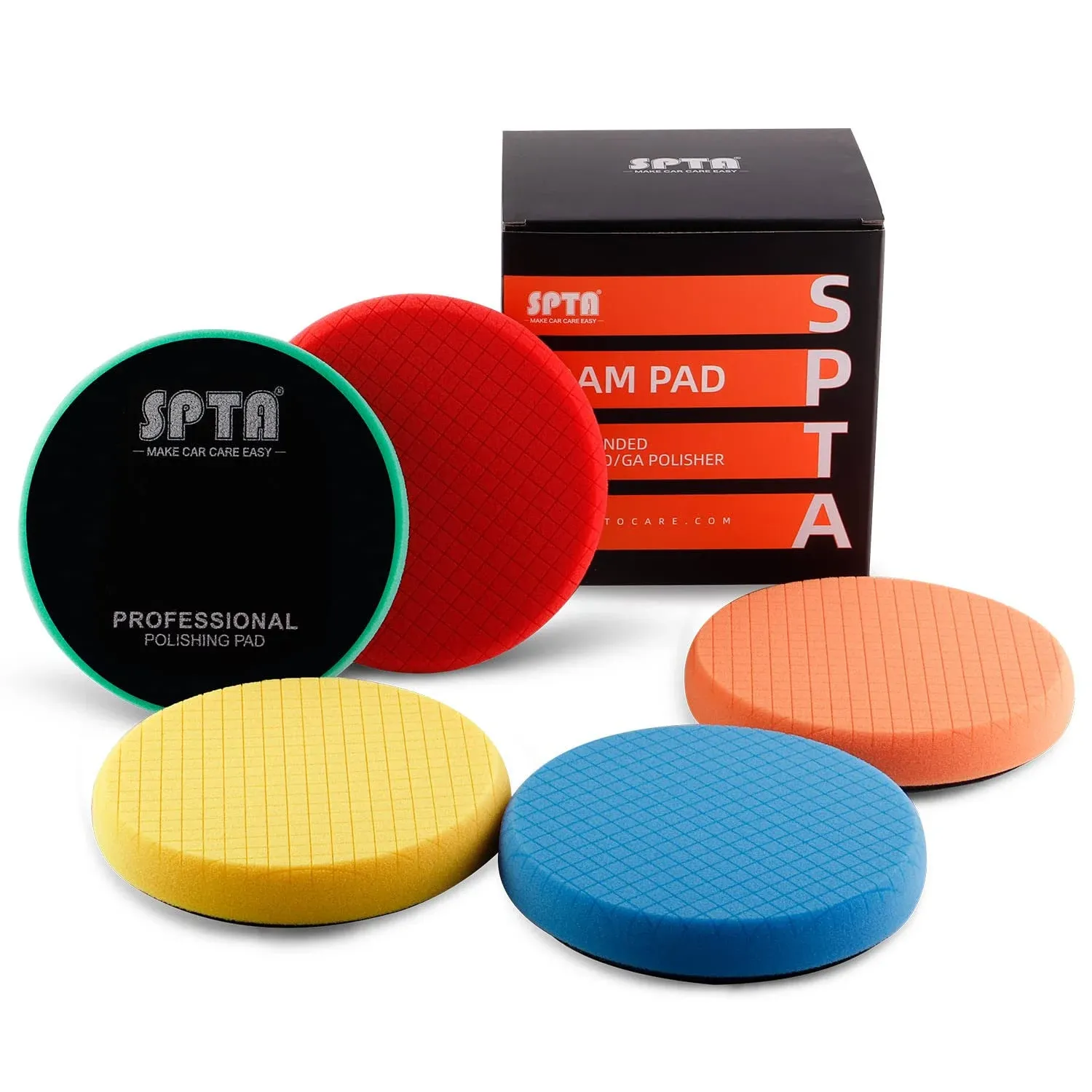 SPTA Buffing Polishing Pads, 5Pc 7.5 7Inch Square Pattern Pads Sets 