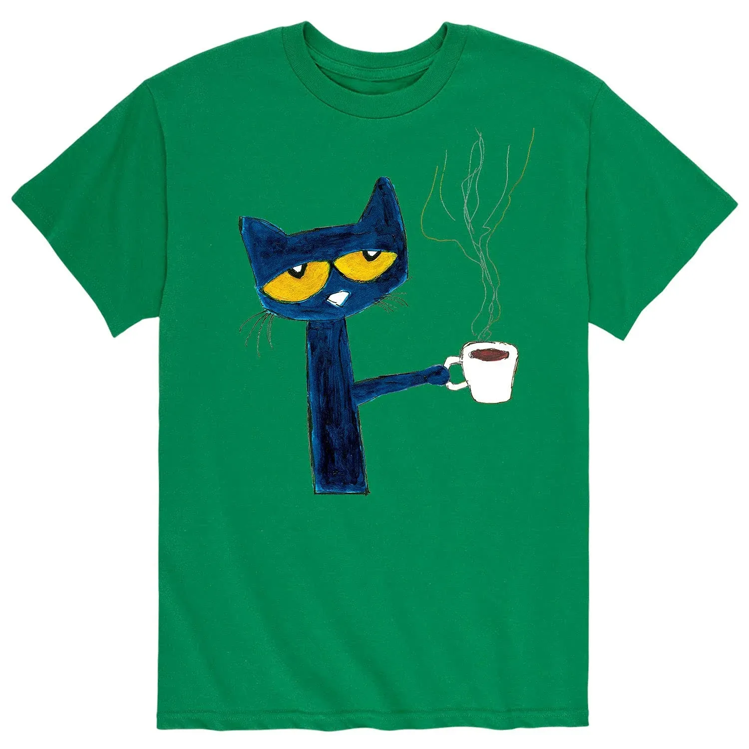 Pete The Cat - With Coffee - Men's Short Sleeve Graphic T-Shirt