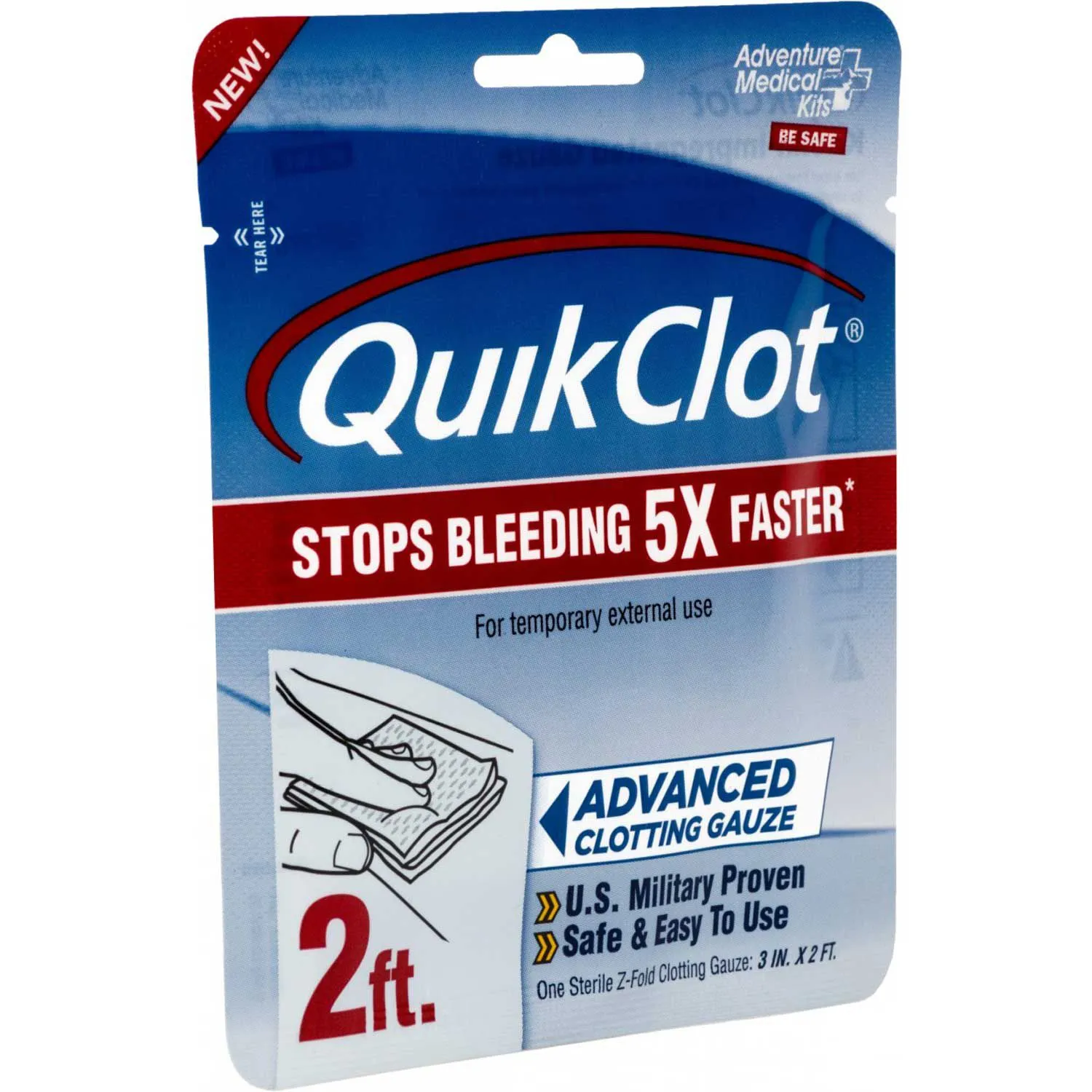 QuikClot Advanced Clotting Gauze - 3 x 24 in (2 Strips)