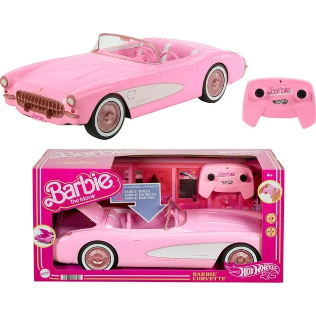 Hot Wheels RC Barbie Corvette Remote Control Car Barbie: The Movie