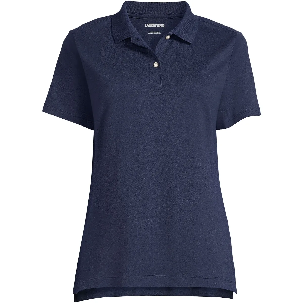 Lands' End School Uniform Women's Short Sleeve Feminine Fit Interlock Polo Shirt - Teal Breeze