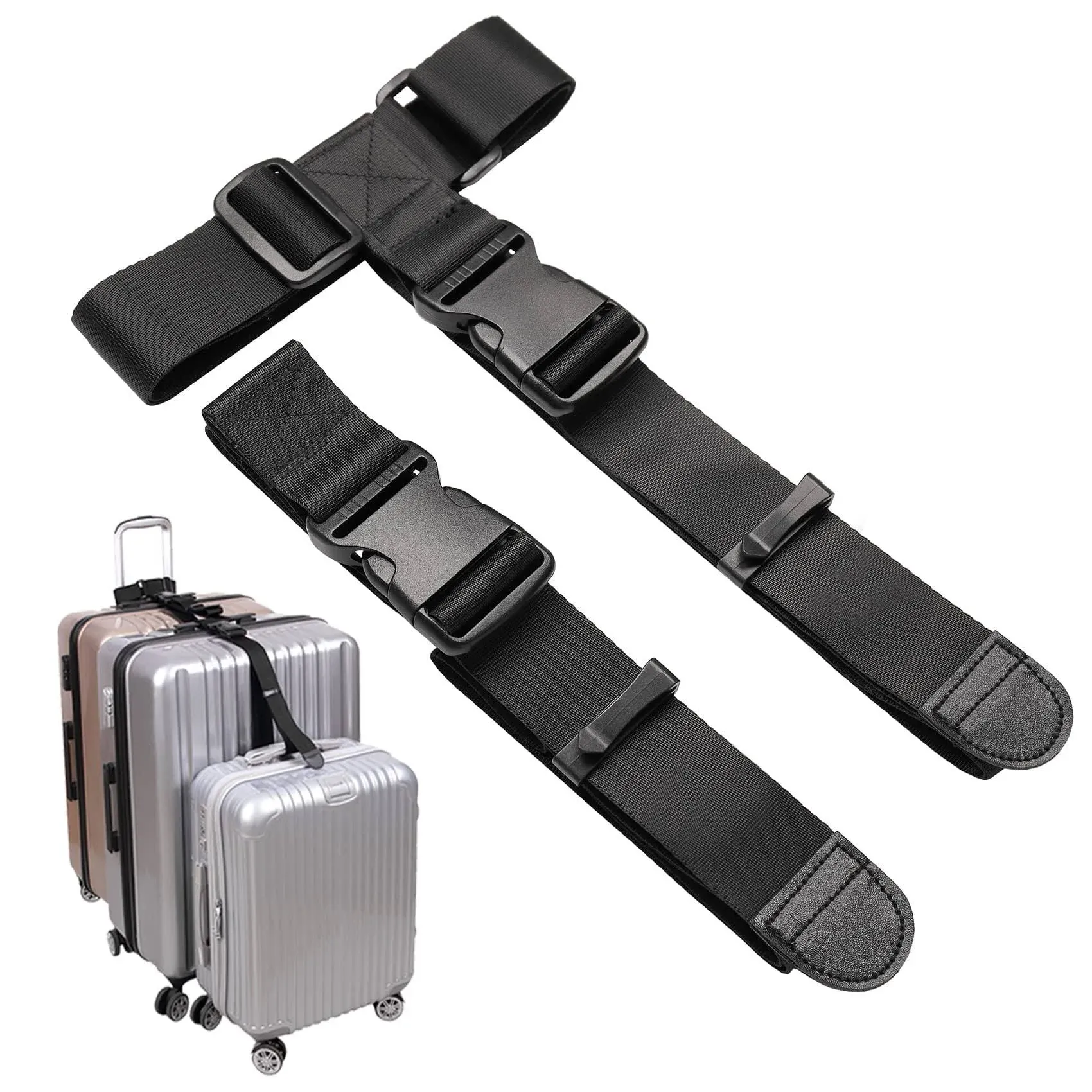 Vigorport Luggage Connector Straps,Add A Bag Suitcase Strap Belt,Luggage Clip Link,Multi A