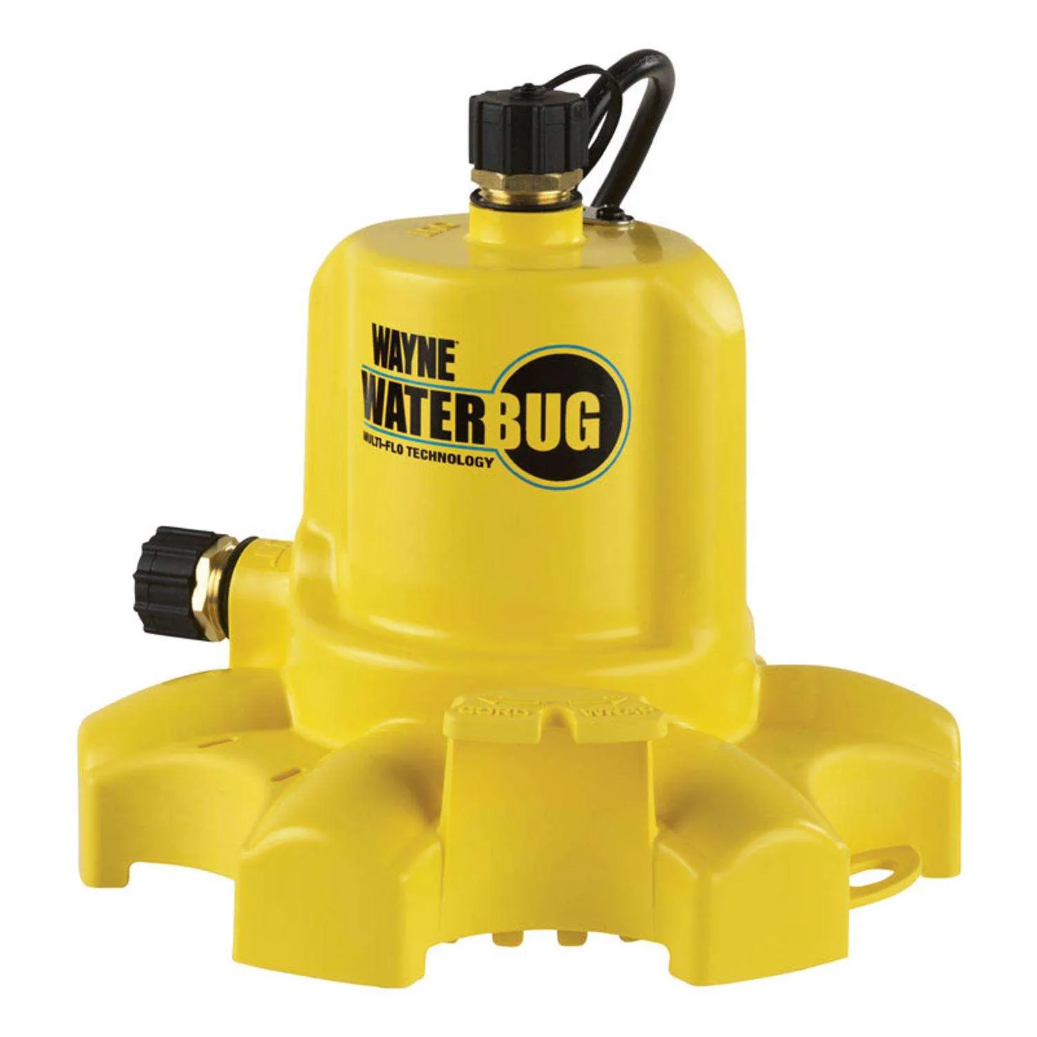 WAYNE WaterBUG 1/6 HP 1350 GPH Submersible Multi-Flo Technology-Water Removal and Transfer Pump, No Size, Yellow