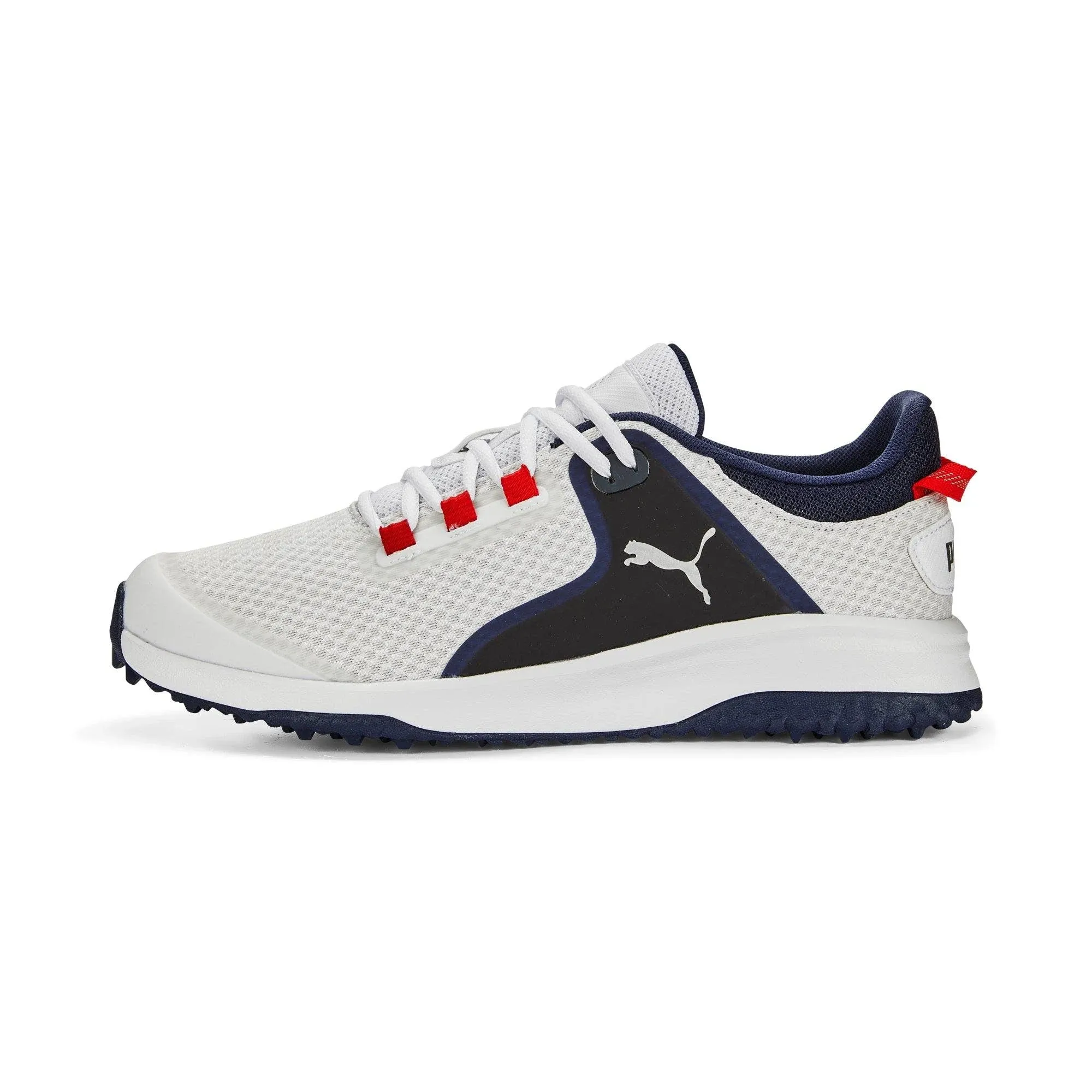 Puma Men's Fusion Grip Spikeless Golf Shoes - White/silver/navy